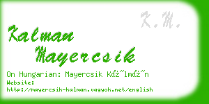 kalman mayercsik business card